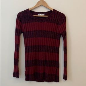 Burgundy Striped Sweater